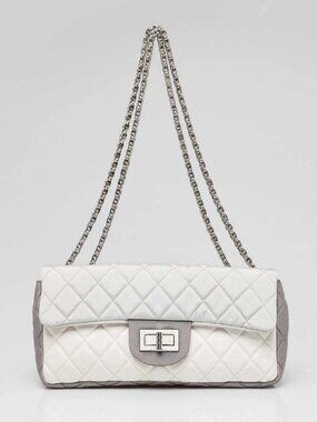 Chanel Tri-Color Reissue 2.55 Quilted Grosgrain Fabric East/West Small Flap Bag
